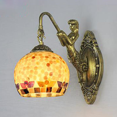 Frendorf | Mermaid's Lair - Elegante Wandleuchte mit kompliziertem Mosaik- und Meerjungfrauen-Design