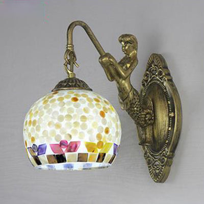 Frendorf | Mermaid's Lair - Elegante Wandleuchte mit kompliziertem Mosaik- und Meerjungfrauen-Design