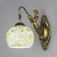 Frendorf | Shell Mosaïek Wandlamp Tiffany 1 Kop Beige/Paarse-Geel/Blauw-Geel Wandlicht met Zeemeermin Achterplaat