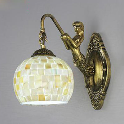 Frendorf | Mermaid's Lair - Elegante Wandleuchte mit kompliziertem Mosaik- und Meerjungfrauen-Design