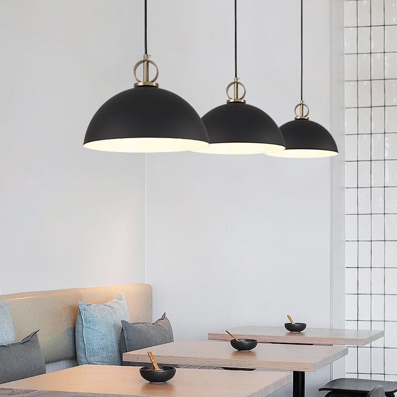 Macaron Dome Hängende Pendelleuchte Metall 1-Glühbirne Restaurant Pendelleuchte mit Messingring Dekoration