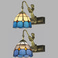 Frendorf | Dome Wandlamp Fixture 1 Hoofd Blauw/Helder Glas Barok Scone Verlichting met Zeemeermin Achterplaat