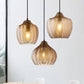 Wavy Glass Shaded Hanging Lamp Nordic Style Single Pendant Ceiling Light for Dining Room