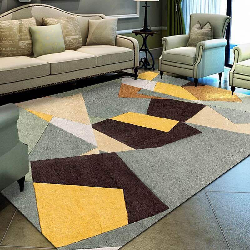 Nordic Wohnzimmer Teppich Bunt Geometrisch Bedruckter Innen Teppich Rutschfeste Rückseite Tierfreundlicher Teppich