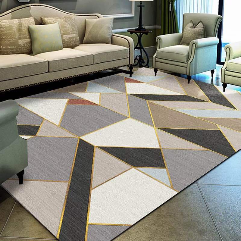 Nordic Wohnzimmer Teppich Bunt Geometrisch Bedruckter Innen Teppich Rutschfeste Rückseite Tierfreundlicher Teppich