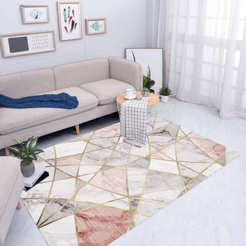 Nordic Wohnzimmer Teppich Bunt Geometrisch Bedruckter Innen Teppich Rutschfeste Rückseite Tierfreundlicher Teppich