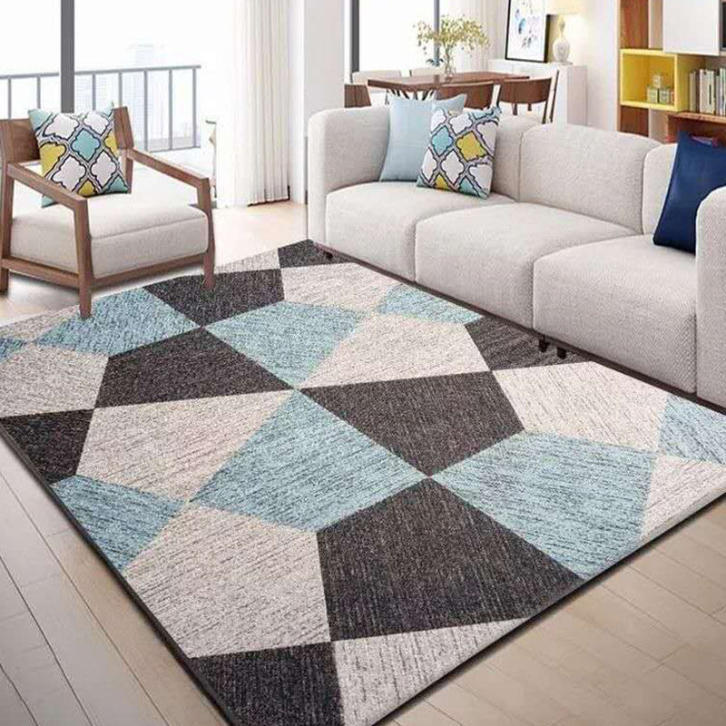 Nordic Wohnzimmer Teppich Bunt Geometrisch Bedruckter Innen Teppich Rutschfeste Rückseite Tierfreundlicher Teppich
