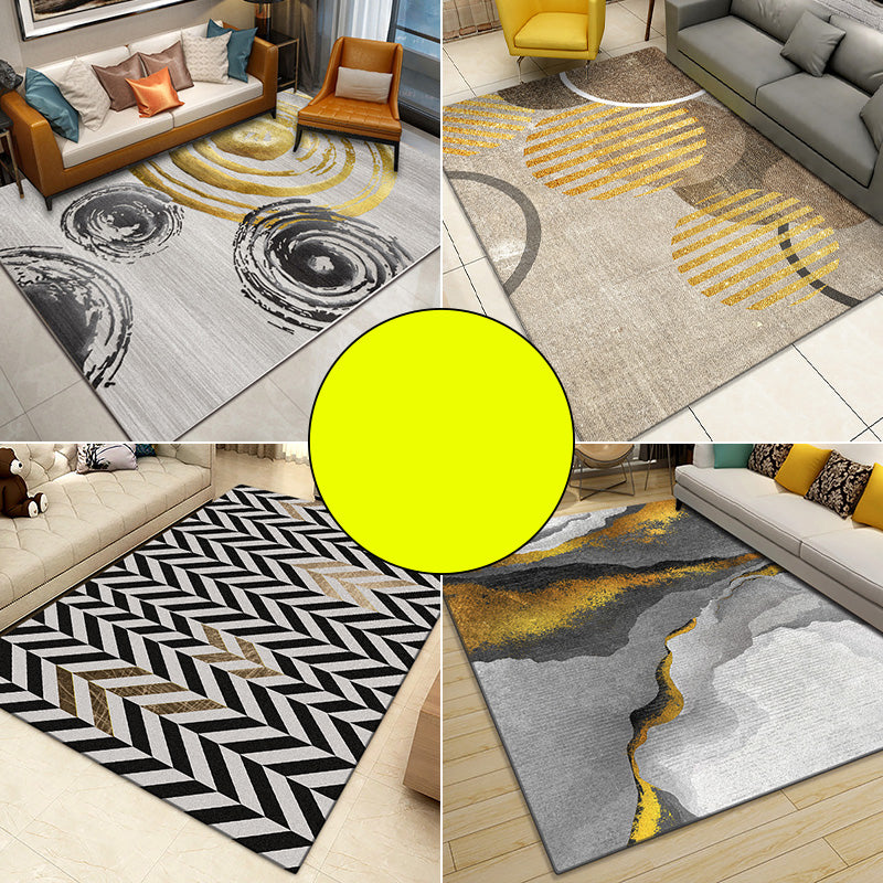 Frendorf | Multicolor Moderner Teppich Polyester Geo Gedruckter Bereichsteppich Rutschfeste Rückseite Waschbar Pflegeleicht Innen Teppich für Salon