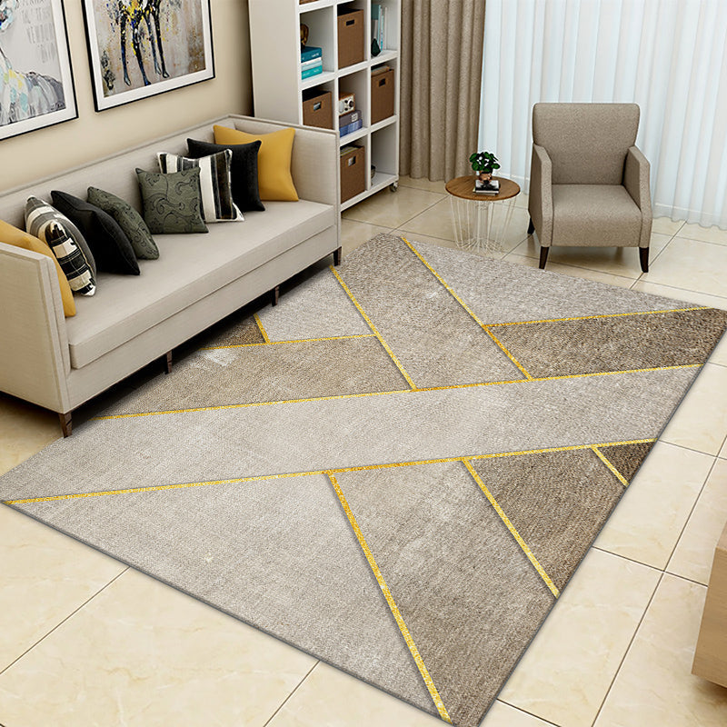 Frendorf | Multicolor Moderner Teppich Polyester Geo Gedruckter Bereichsteppich Rutschfeste Rückseite Waschbar Pflegeleicht Innen Teppich für Salon
