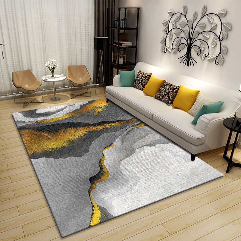 Frendorf | Multicolor Moderner Teppich Polyester Geo Gedruckter Bereichsteppich Rutschfeste Rückseite Waschbar Pflegeleicht Innen Teppich für Salon