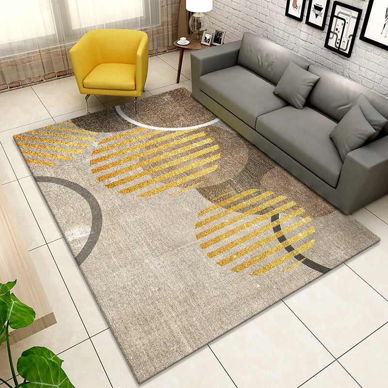 Frendorf | Multicolor Moderner Teppich Polyester Geo Gedruckter Bereichsteppich Rutschfeste Rückseite Waschbar Pflegeleicht Innen Teppich für Salon