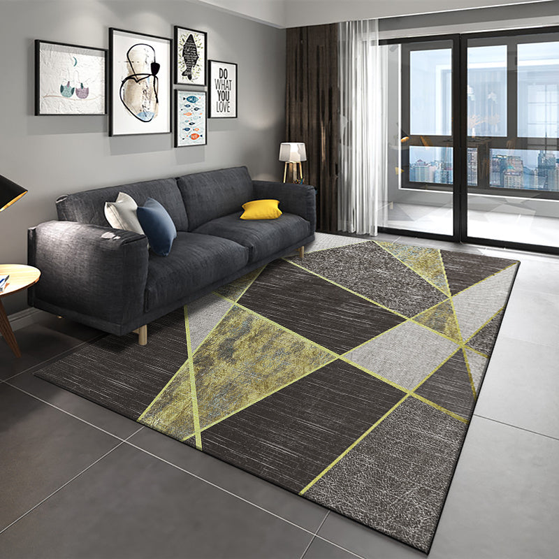 Frendorf | Multicolor Moderner Teppich Polyester Geo Gedruckter Bereichsteppich Rutschfeste Rückseite Waschbar Pflegeleicht Innen Teppich für Salon