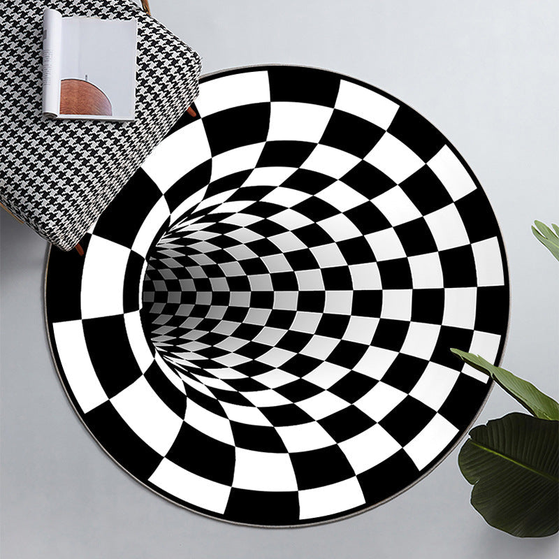 Frendorf | Einfach 3D Geo Druck Teppich Mehrfarbig Polyester Bereichsteppich rutschfeste Unterseite maschinenwaschbar Innen Teppich für Raum