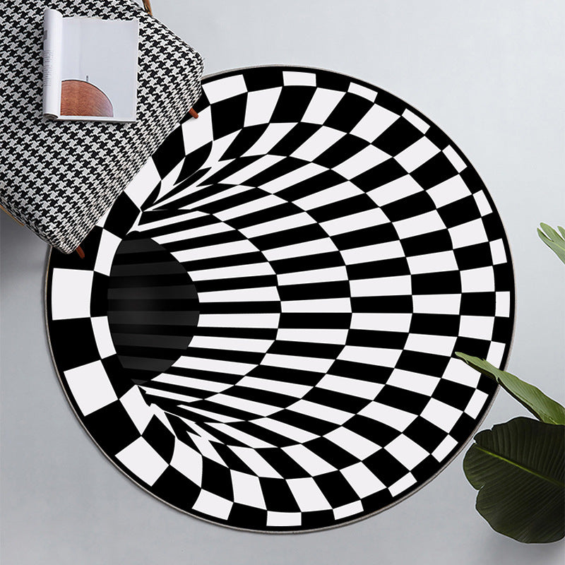 Frendorf | Einfach 3D Geo Druck Teppich Mehrfarbig Polyester Bereichsteppich rutschfeste Unterseite maschinenwaschbar Innen Teppich für Raum