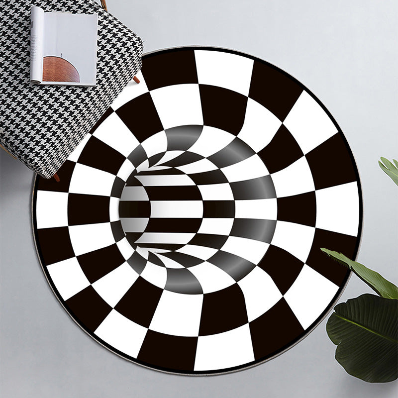 Frendorf | Einfach 3D Geo Druck Teppich Mehrfarbig Polyester Bereichsteppich rutschfeste Unterseite maschinenwaschbar Innen Teppich für Raum