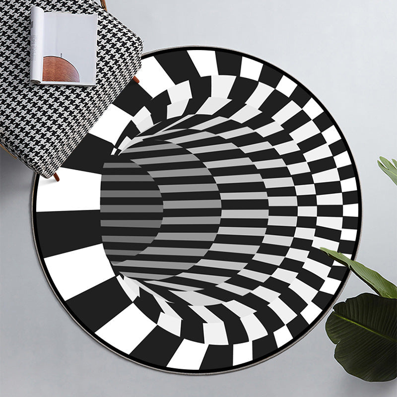 Frendorf | Einfach 3D Geo Druck Teppich Mehrfarbig Polyester Bereichsteppich rutschfeste Unterseite maschinenwaschbar Innen Teppich für Raum