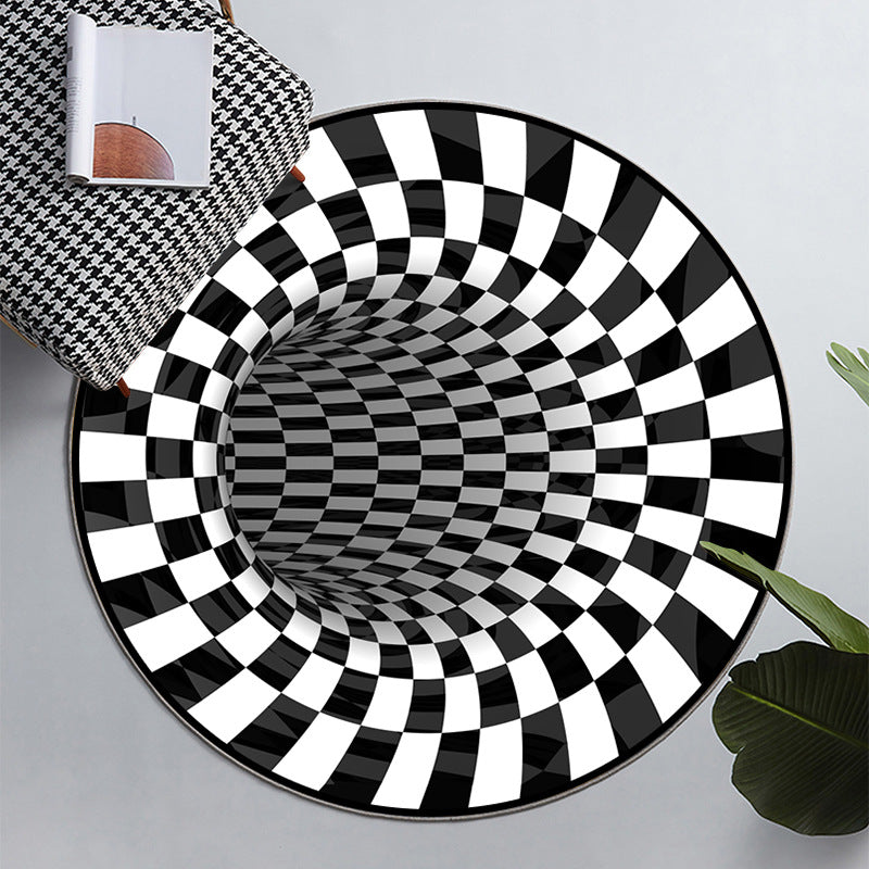 Frendorf | Einfach 3D Geo Druck Teppich Mehrfarbig Polyester Bereichsteppich rutschfeste Unterseite maschinenwaschbar Innen Teppich für Raum