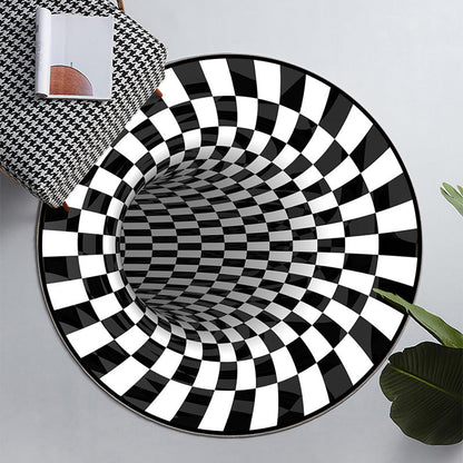 Frendorf | Einfach 3D Geo Druck Teppich Mehrfarbig Polyester Bereichsteppich rutschfeste Unterseite maschinenwaschbar Innen Teppich für Raum