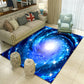 Frendorf | Multicolor novelty carpet polypropylene spaceship print area rug non-slip stain-resistant indoor carpet for living room