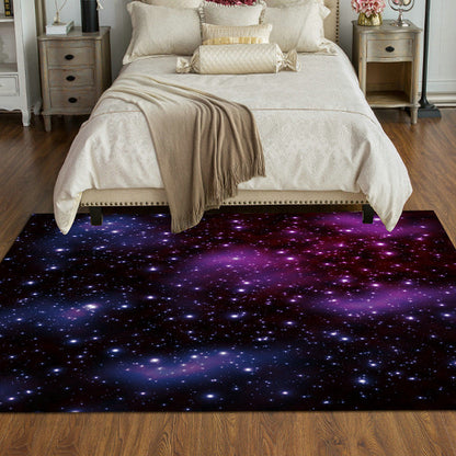 Frendorf | Multicolor novelty carpet polypropylene spaceship print area rug non-slip stain-resistant indoor carpet for living room