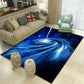 Frendorf | Multicolor novelty carpet polypropylene spaceship print area rug non-slip stain-resistant indoor carpet for living room