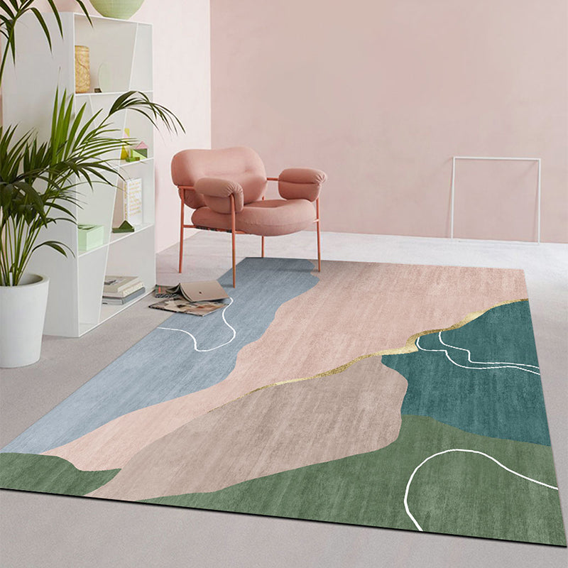 Frendorf | Multi Color Simple Rug Polypropylen Kleurblok Gebiedtapijt Antislip Ondergrond Vlekbestendige Binnenmat voor Kamer