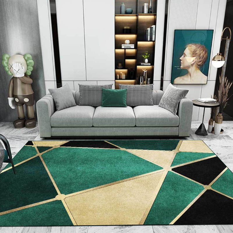 Frendorf | Beruhigender geometrisch bedruckter Teppich Mehrfarbiges Polyester Innen Teppich Pflegeleicht Haustierfreundlicher Bereichsteppich für Wohnzimmer