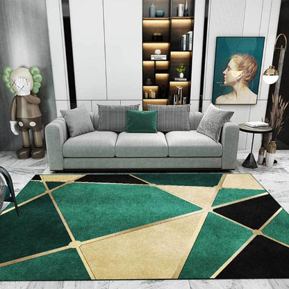 Frendorf | Beruhigender geometrisch bedruckter Teppich Mehrfarbiges Polyester Innen Teppich Pflegeleicht Haustierfreundlicher Bereichsteppich für Wohnzimmer