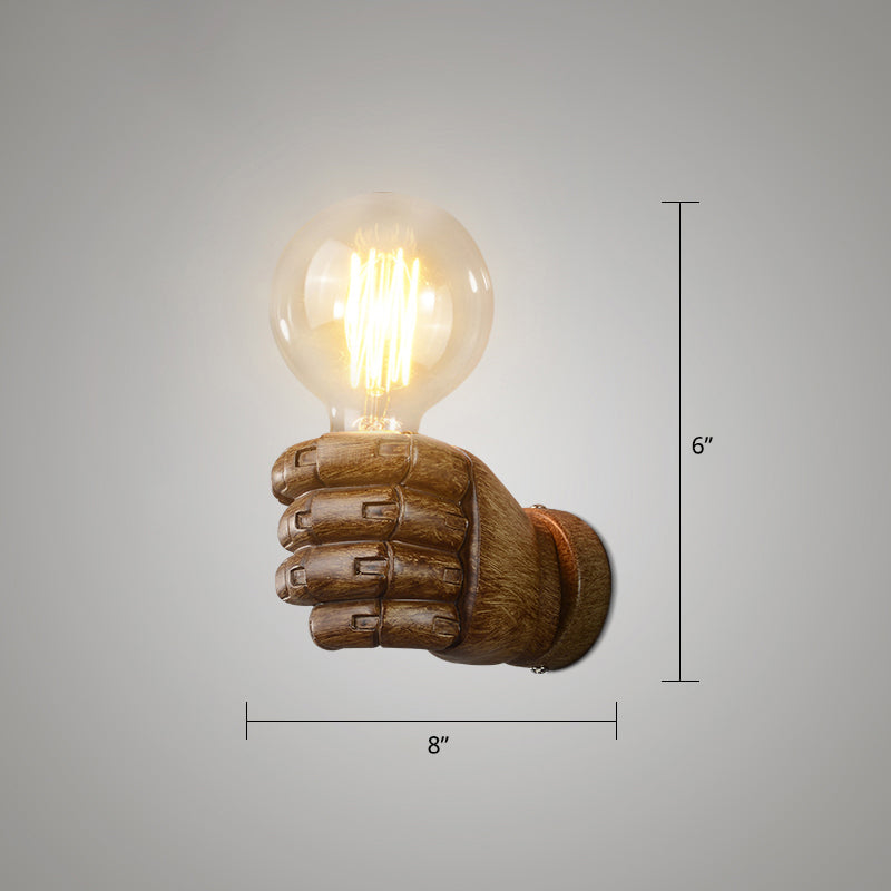 Frendorf | Einzelne Harzwandlampe Leuchte Künstlerische Faustförmige Flur Wand Sconce Beleuchtung