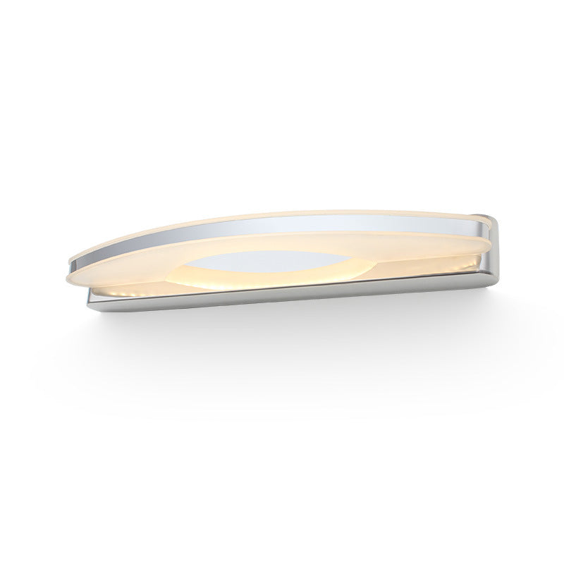 Frendorf | Gebogen LED Vanity Spiegel Licht Simpliciteit RVS Chroom Wandlamp voor Badkamer