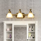 Frendorf | Frosted Glass Messing Wandlamp Bell Shaped Country Style Vanity Sconce Light voor Badkamer