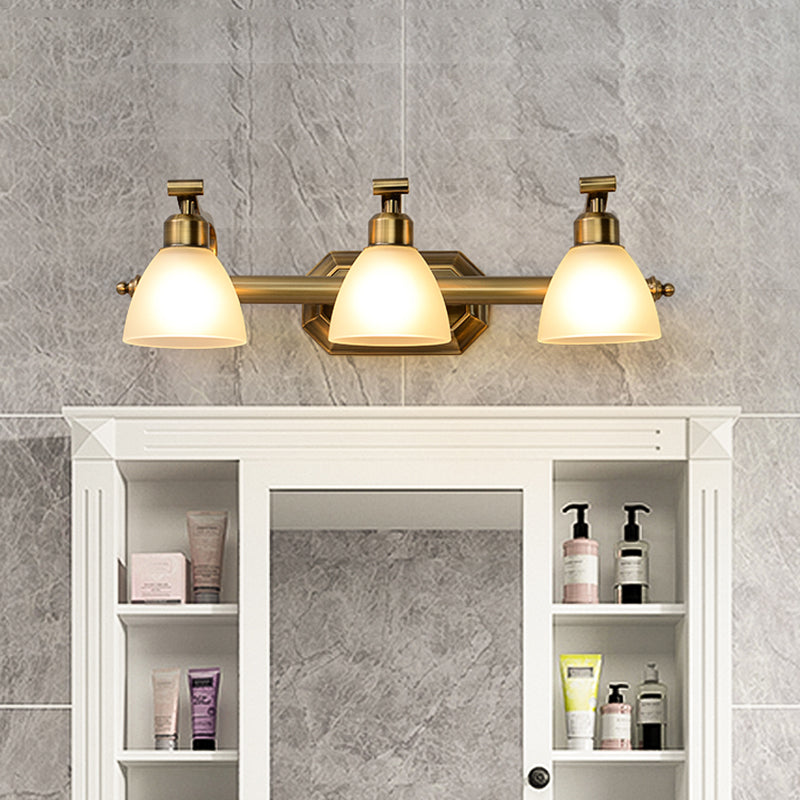Frendorf | Frosted Glass Messing Wandlamp Bell Shaped Country Style Vanity Sconce Light voor Badkamer