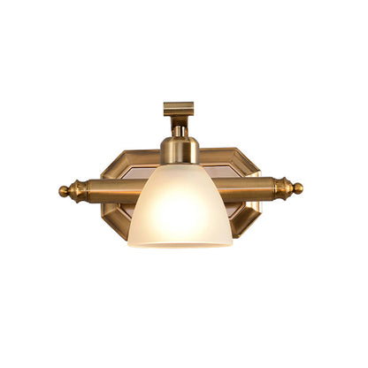 Frendorf | Frosted Glass Messing Wandlamp Bell Shaped Country Style Vanity Sconce Light voor Badkamer
