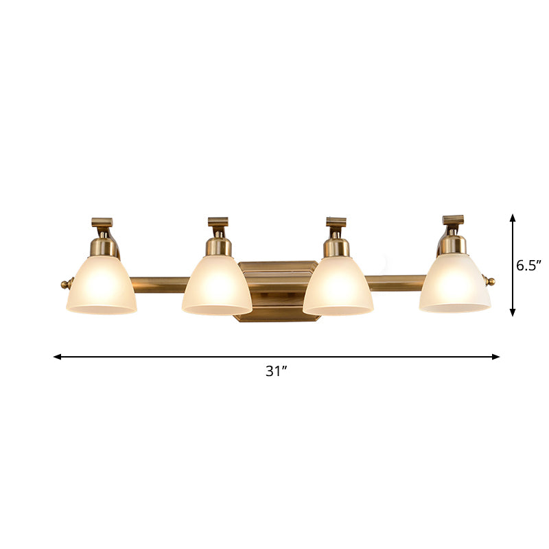 Frendorf | Frosted Glass Messing Wandlamp Bell Shaped Country Style Vanity Sconce Light voor Badkamer