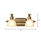 Frendorf | Frosted Glass Messing Wandlamp Bell Shaped Country Style Vanity Sconce Light voor Badkamer