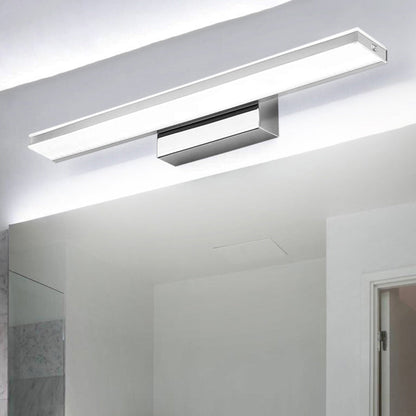 Frendorf | Weiß Rechteck Vanity Licht Modern Edelstahl LED Wandmontage Lampe für Badezimmer