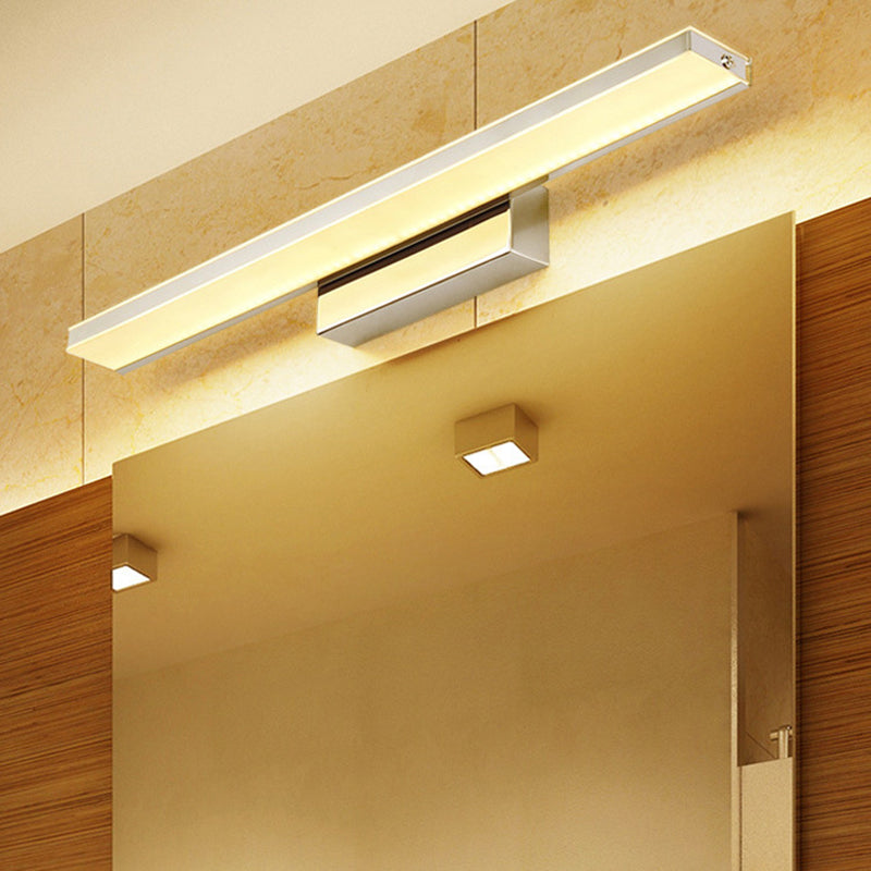 Frendorf | Weiß Rechteck Vanity Licht Modern Edelstahl LED Wandmontage Lampe für Badezimmer