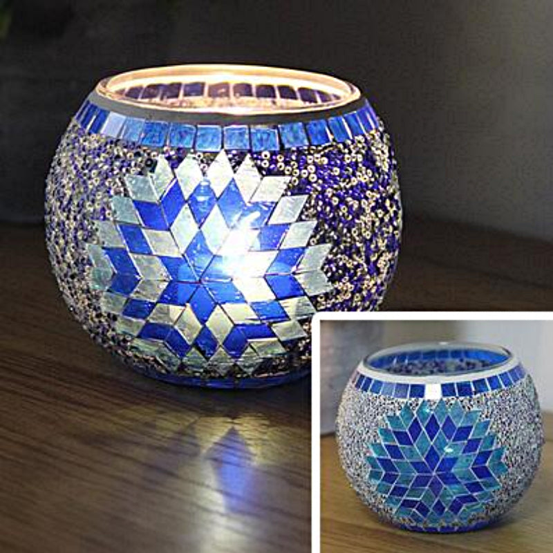 Frendorf Europäischer Retro Glas Mosaik Teelichthalter