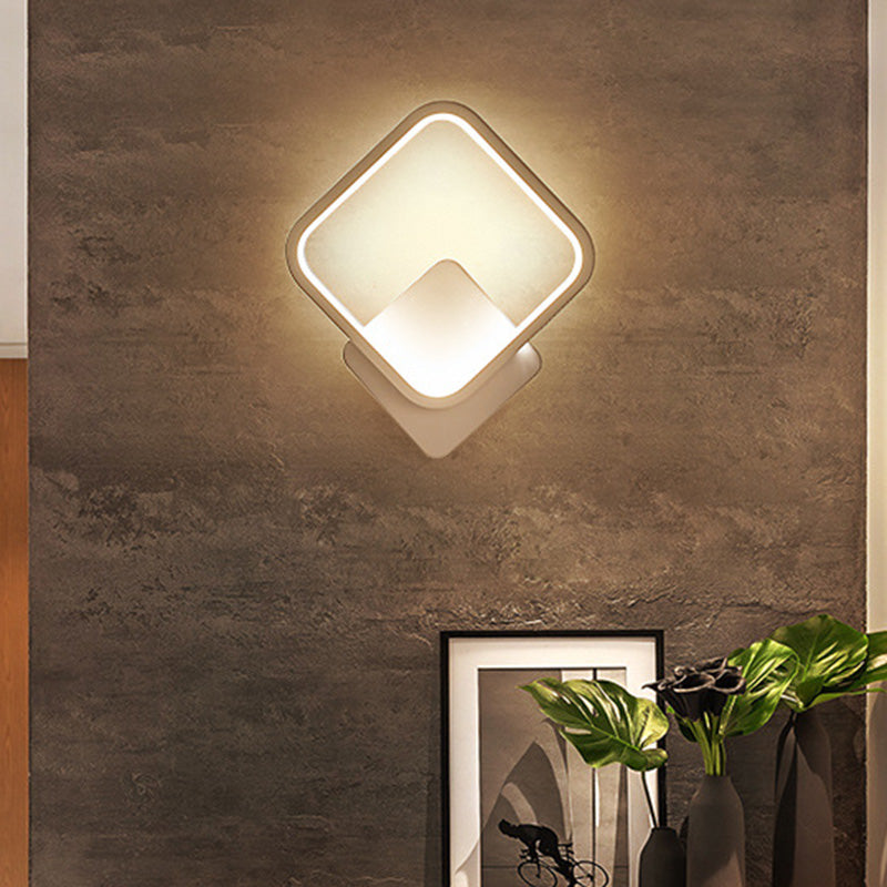 Halo Wohnzimmer Wandleuchte Beleuchtung Acryl Minimalistische LED Wandleuchte in Weiß