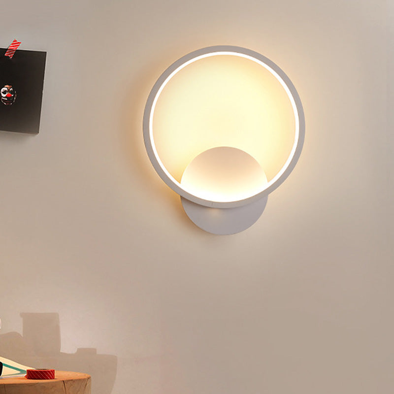 Halo Wohnzimmer Wandleuchte Beleuchtung Acryl Minimalistische LED Wandleuchte in Weiß