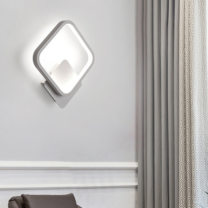 Halo Wohnzimmer Wandleuchte Beleuchtung Acryl Minimalistische LED Wandleuchte in Weiß