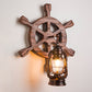 Holzbraune Wandleuchte Geometrisch geformte Landhausstil-Wandlampe für Flur