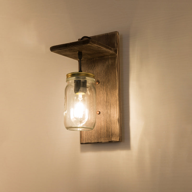 Frendorf | Houten Bruine Wandlamp Geometrisch Vormgegeven Landstijl Wandkandelaar voor Gang