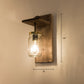 Holzbraune Wandleuchte Geometrisch geformte Landhausstil-Wandlampe für Flur