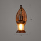 Holzbraune Wandleuchte Geometrisch geformte Landhausstil-Wandlampe für Flur