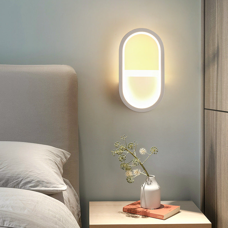 Frendorf | Metallische elliptische LED-Wandleuchte Minimalistische Wandleuchten Beleuchtungseinrichtung für Schlafzimmer