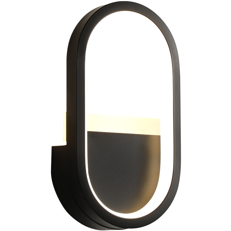 Frendorf | Metallische elliptische LED-Wandleuchte Minimalistische Wandleuchten Beleuchtungseinrichtung für Schlafzimmer