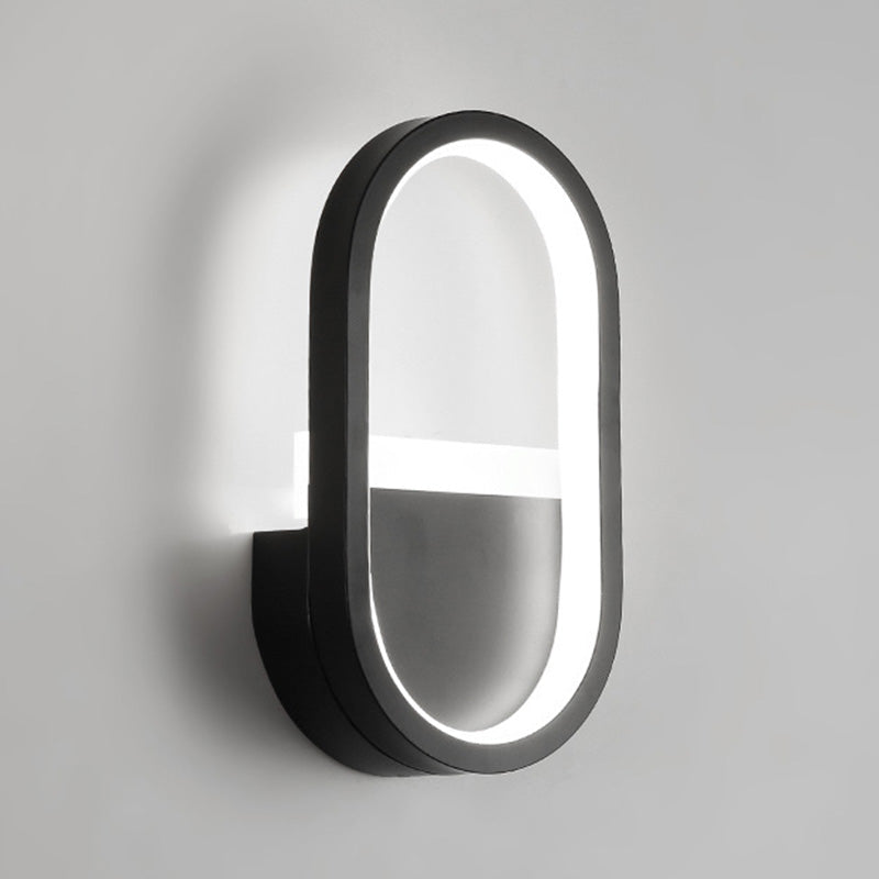 Frendorf | Metallische elliptische LED-Wandleuchte Minimalistische Wandleuchten Beleuchtungseinrichtung für Schlafzimmer