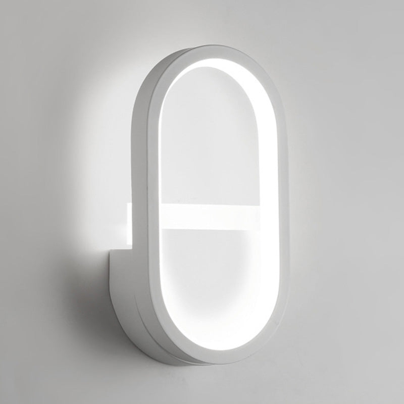 Frendorf | Metallische elliptische LED-Wandleuchte Minimalistische Wandleuchten Beleuchtungseinrichtung für Schlafzimmer
