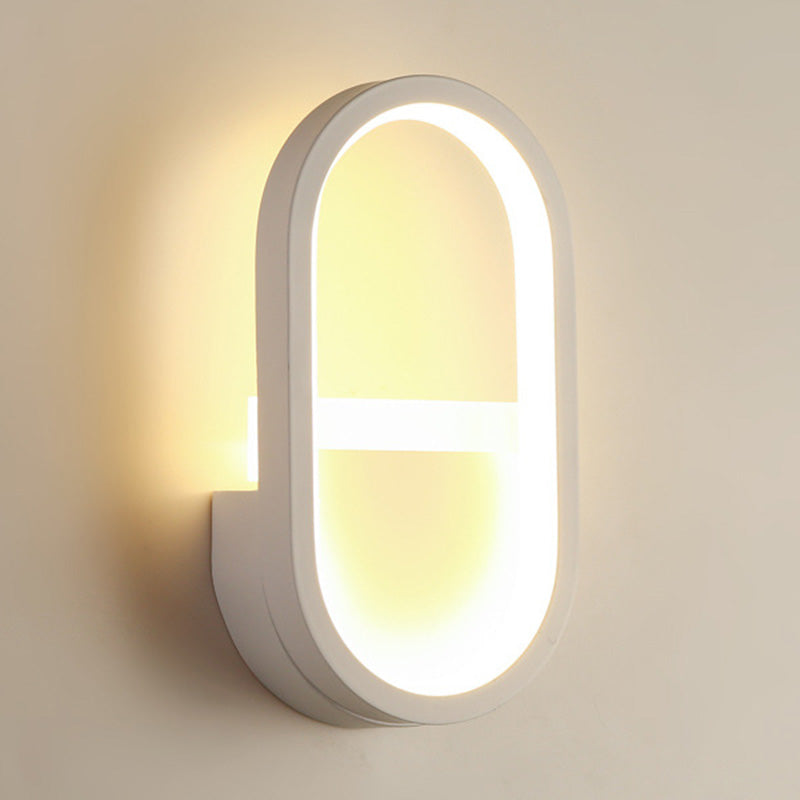 Frendorf | Metallische elliptische LED-Wandleuchte Minimalistische Wandleuchten Beleuchtungseinrichtung für Schlafzimmer